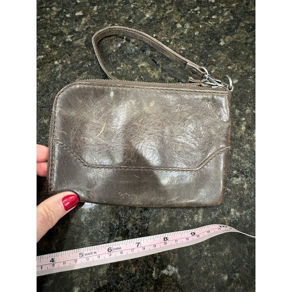 Frye Wristlet Wallet Womens One Size Brown Zip Pouch Clutch Detachable - Picture 5 of 8
